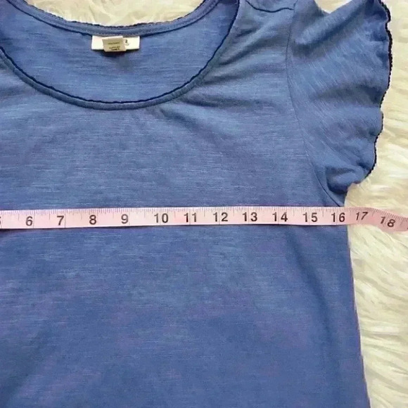 Ana a new approach blue ruffle sleeve top - Picture 5 of 7